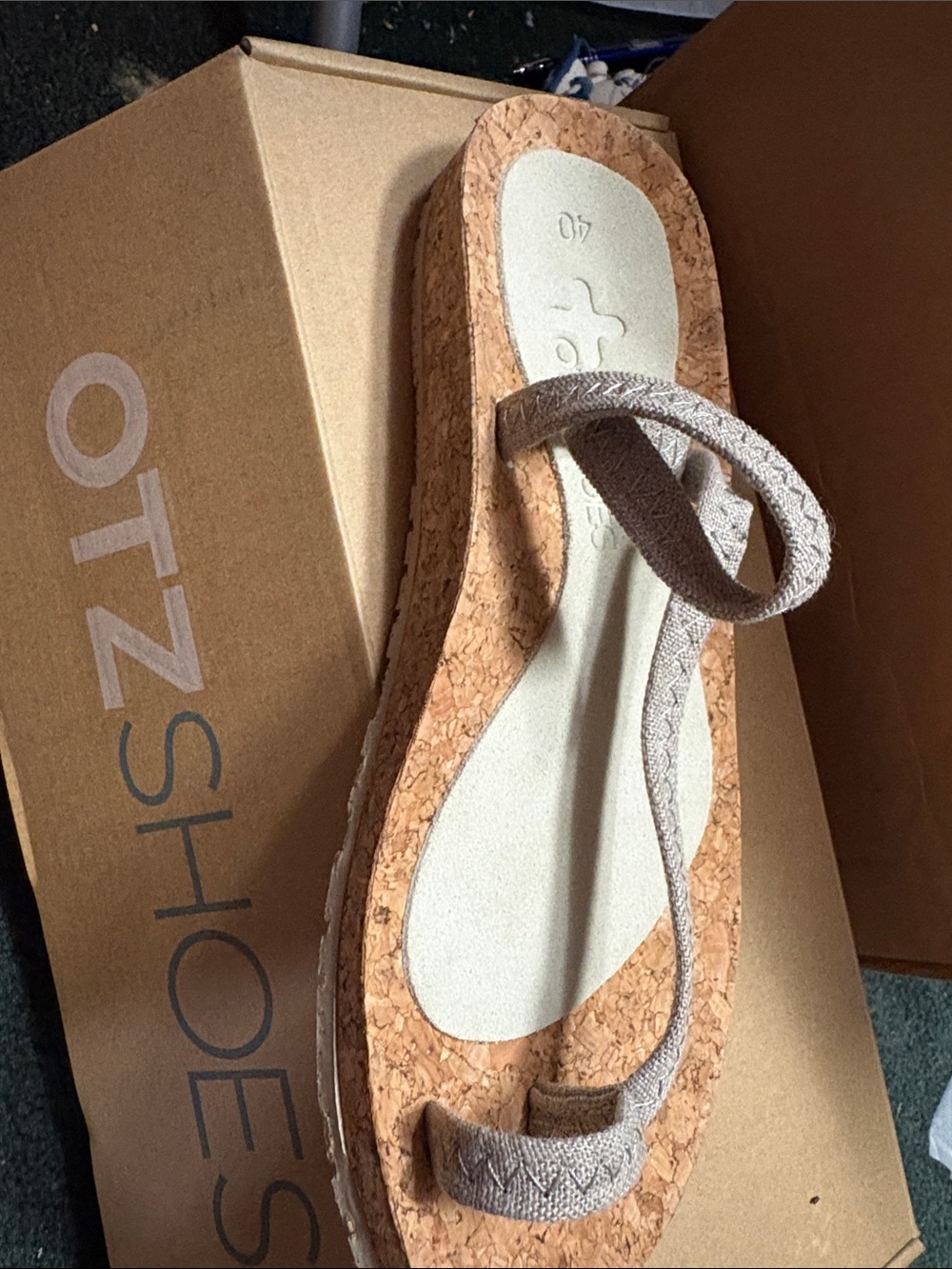 New OTZ toe loop cork bed sandals women’s